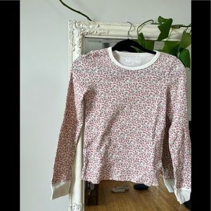 American Eagle floral waffle knit